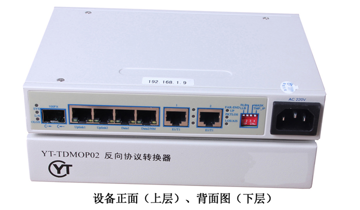 2×E1+4*10/100M以太網口 反向協(xié)議轉換器 YT-TDMOP02